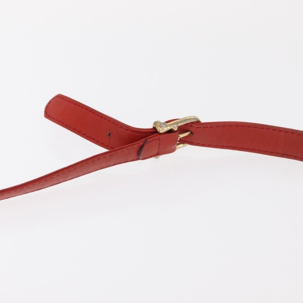 Authentic CELINE Macadam Canvas Shoulder Bag Red Gold - Picture 15 of 16